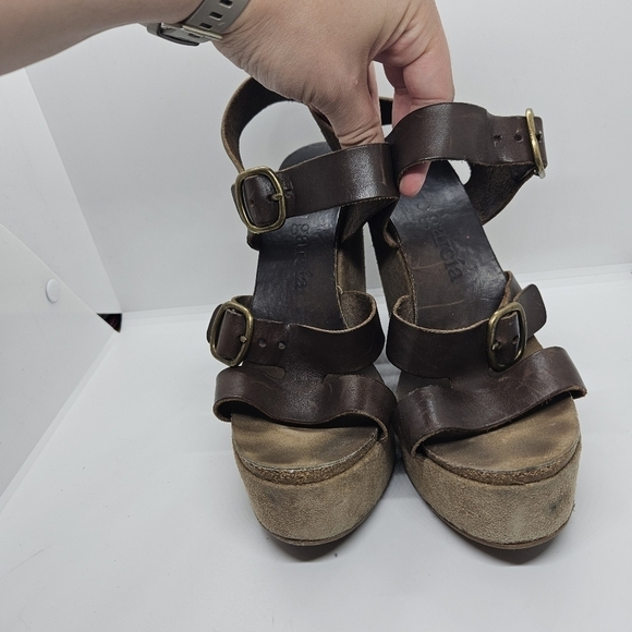 Pedro Garcia brown leather Tex wedge platform sandals EU 39.5 - Picture 4 of 12